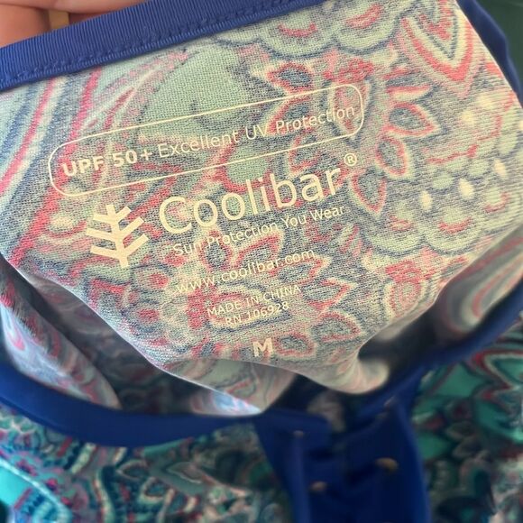 Coolibar Blue/Turquoise/Pink Paisley UPF 50+ Sun Protection Top, size M - Picture 6 of 8